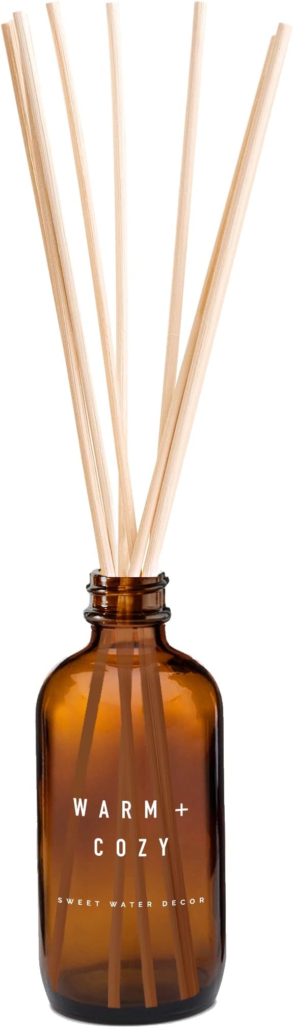 Sweet Water Decor Warm and Cozy Reed Diffuser Set - Fall and Winter Reed Diffuser Set for Home - Orange, Cinnamon, Ginger, Clove Scented Room Fragrance - Lasts 4+ Months, Made in the USA