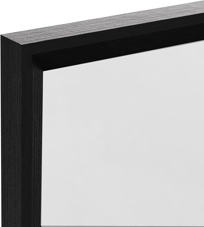 WEER Black Framed Mirror 55X30 Inch, Rectangular Matte Black Bathroom Vanity Mirror, Farmhouse Bathroom Mirror with Tempered Glass, Anti-Rust, Hangs Horizontal or Vertical