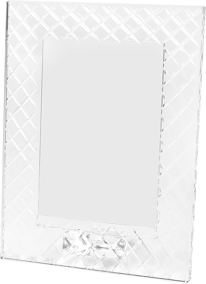 5''x 7'' Crystal Picture Frame for Wedding, Elegant Photo Frame for Home & Office Decor, Decorative Design for Tabletop Display, Includes Luxury Gift Box (5x7Inch)