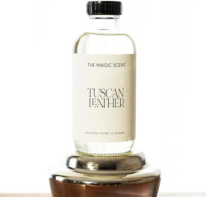 Tuscan Leather Diffuser Oil - Hotel & Home Luxury Scents - Diffuser Oil Scents for Home Designed for Use in All Diffusers - 8.5 fl oz, 250 mL