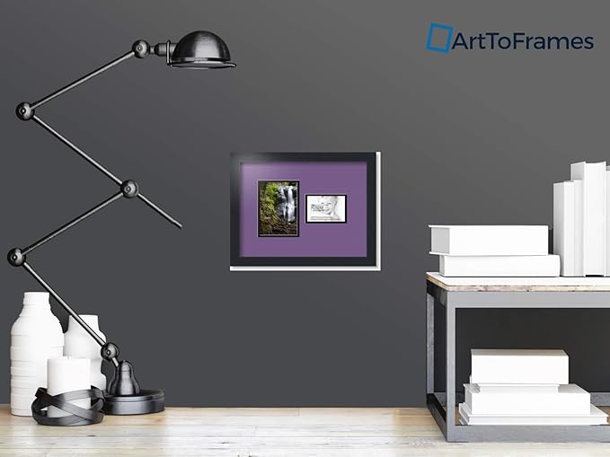 ArtToFrames Collage Photo Frame Double Mat with 1 - 3.5x5^ 5x7 Openings and Satin Black Frame