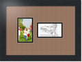 ArtToFrames Collage Photo Frame Double Mat with 2 - 3x5 Openings and Satin Black Frame