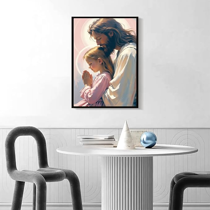 Christian Wall Art Print, Religious Scripture Biblical Decor, Faith-Based Inspirational Landscape with Cross, Digital Printed Canvas Poster for Church, Home Chapel, Prayer Room Decor