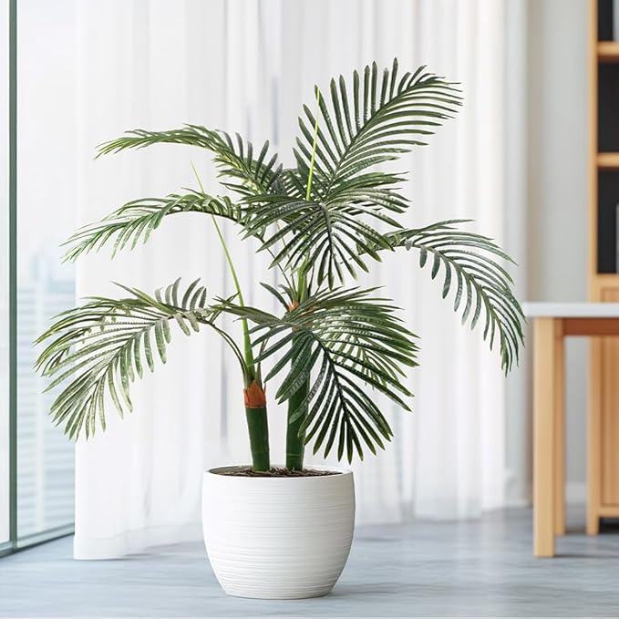 Artificial Palm Tree, Tall Tropical Palm Tree Faux Palm Plant for Indoor Outdoor Office House Living Room Home Decor