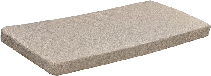 Bay Window Seat Cushions Indoor Furniture No Slip Washable Kitchen Dining Bench Cushion with Zipper 36x18 Inch, Khaki