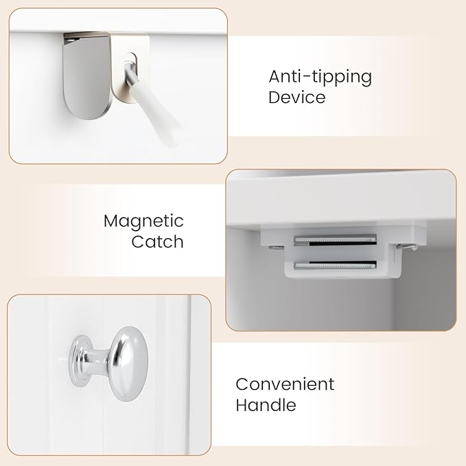 Tangkula Bathroom Storage Cabinet with Door, Toilet Paper Holder Stand with Adjustable Shelves & Open Compartment for Small Spaces, Narrow Freestanding Storage Organizer, 7 x 7.5 x 31.5 Inches (White)