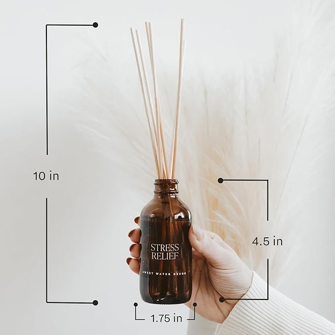 Sweet Water Decor Farmhouse Amber Reed Diffuser Set | Apple, Orange, Pumpkin, Fall Scented Reed Diffusers | Housewarming Gifts | Air Fresheners | Autumn Scents | Aromatherapy