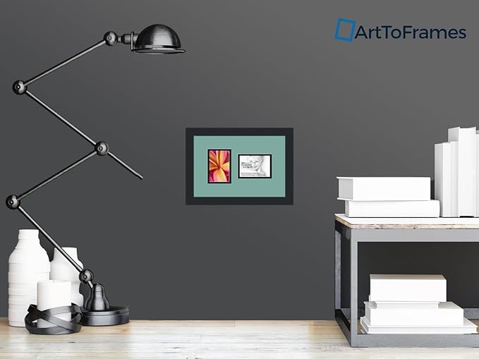 ArtToFrames Collage Photo Frame Double Mat with 2 - 3.5x5 Openings and Satin Black Frame