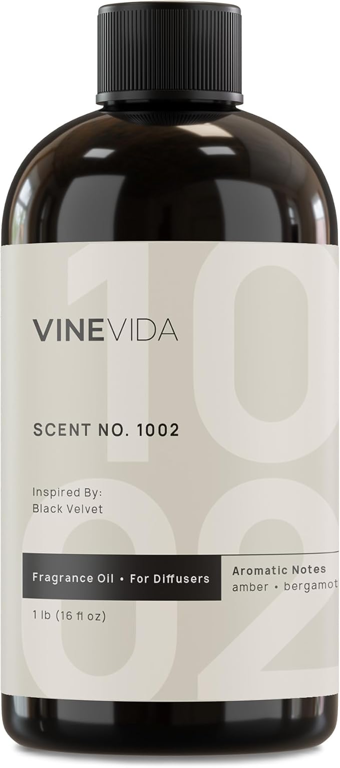 VINEVIDA [16 Fl Oz] Scent NO.1002 Inspired By Black Velvet Fragrance Oil For Cold Air Diffuser, Aromatic Notes of Amber Bergamot Rose, Essential Oils for Diffuser Oil Refill & Air Freshener Room Spray
