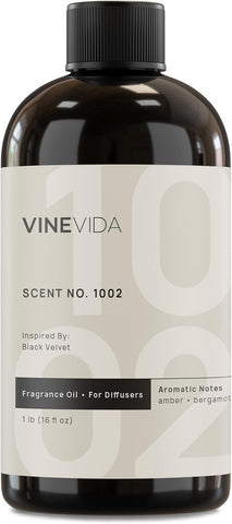VINEVIDA [16 Fl Oz] Scent NO.1002 Inspired By Black Velvet Fragrance Oil For Cold Air Diffuser, Aromatic Notes of Amber Bergamot Rose, Essential Oils for Diffuser Oil Refill & Air Freshener Room Spray