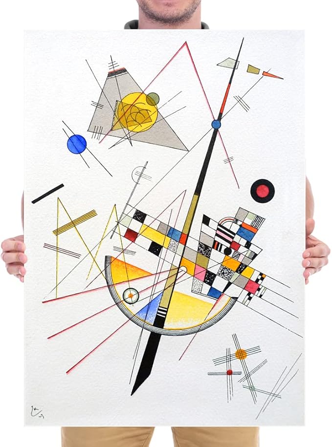 Wieco Art Canvas Prints Delicate Tension #85, 1923 by Wassily Kandinsky Abstract Classic Art Reproductions Gallery Wrapped Canvas Wall Art for Home Decor and Wall Decorations