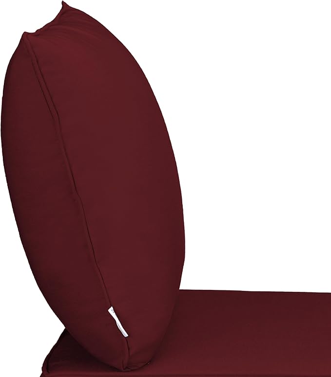 UIXE 24.5" Deep Seat Outdoor Cushion Set with Back Pillows, Patio Furniture Cushions, Sectional Sofa Bistro Chair Cushion - Red, Set of 2
