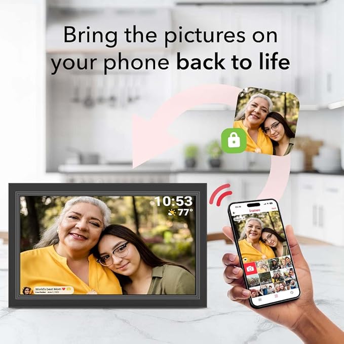 FRAMEO Digital Picture Frame- 15.6inch Digital Photo Frame with 1920 * 1080 IPS Touch Screen HD Disply,Built-in 32GB Storage,Wall-Mounted,Digital Frame Share Photos and Videos via Frameo App