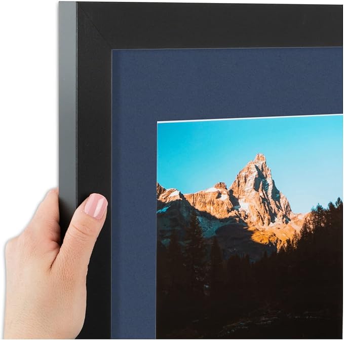 ArtToFrames Collage Photo Frame Double Mat with 2 - 5x7 Openings and Satin Black Frame