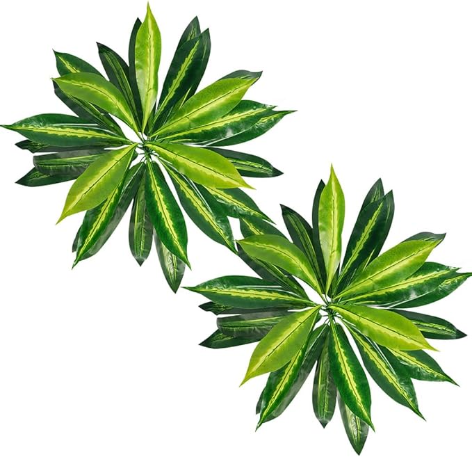 Melorca&Guilla Artificial Ferns for Outdoors,2PCS 35" Diam 30 Leaves Large Fake Ferns,Faux Ferns Outdoor for Shop Garden Office Porch Windowsill Entrance Home Décor