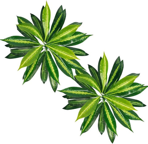 Melorca&Guilla Artificial Ferns for Outdoors,2PCS 35" Diam 30 Leaves Large Fake Ferns,Faux Ferns Outdoor for Shop Garden Office Porch Windowsill Entrance Home Décor