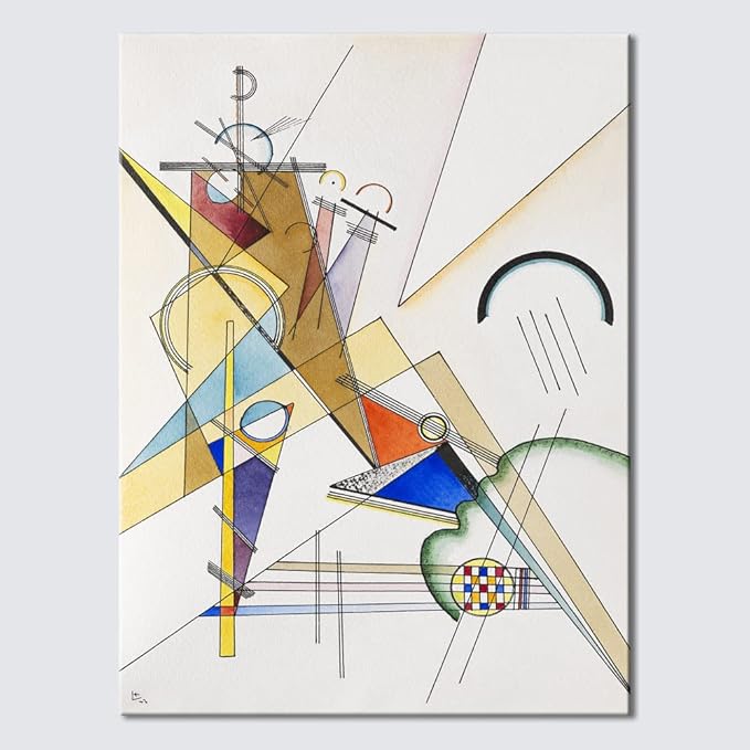 Wieco Art Large Canvas Prints Gewebe 1923 by Wassily Kandinsky Classic Art Reproductions Abstract Gallery Wrapped Canvas Wall Art for Living Room Home Decor and Wall Decorations