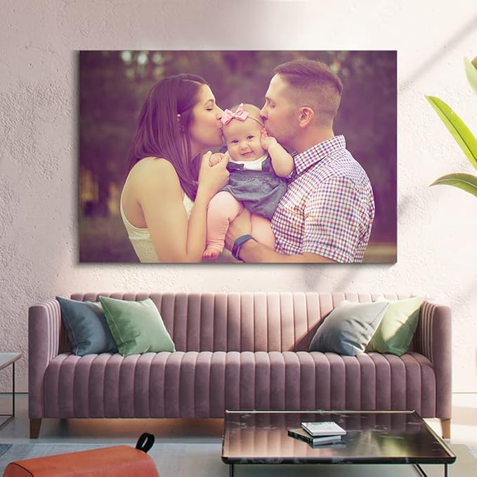 Looife 48"x32" Custom Canvas Prints, Custom Picture Personalized Wall Art with Your Photo on Canvas for Wall Decor