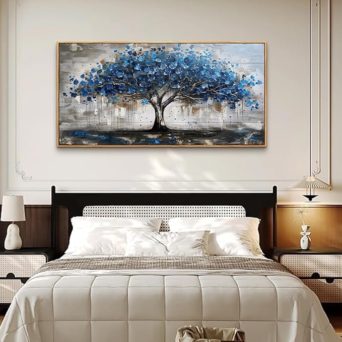 hyidecorart Canvas Wall Art For Office Abstract Wall Decoration For Living Room Bedroom Decor Tree Panoramic Landscape Wall Paintings Wood Framed Prints Textured Pictures Artwork Modern Hotel Decor