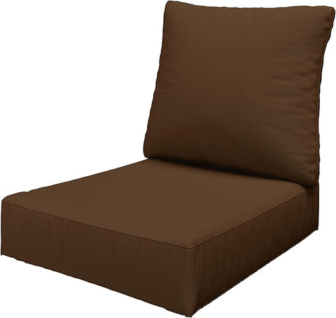 Outdoor Seat Cushion Set 24 x 24 x6.5 Inch Splash-Proof & Fade Resistant Patio Furniture Cushions with Removable Cover Deep Seat & Back Cushion with Straps for Chair Sofa Couch