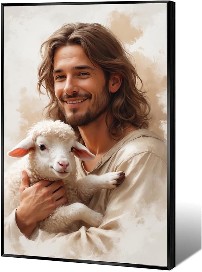 Christian Wall Art Print, Religious Scripture Biblical Decor, Faith-Based Inspirational Landscape with Cross, Digital Printed Canvas Poster for Church, Home Chapel, Prayer Room Decor