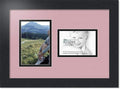ArtToFrames Collage Photo Frame Double Mat with 1-3.5x5, 4x6 Openings with Satin Black Frame and Seashell mat.