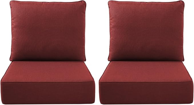 Luxury Outdoor Seat Cushion Set-22 x 22 x 6 Inch Outdoor Chair Cushions with Water Resistant & Removable Cover Outdoor Cushions for Patio Furniture Chair Sofa Couch-Beige