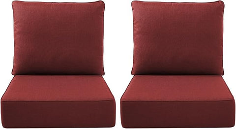 Luxury Outdoor Seat Cushion Set-22 x 22 x 6 Inch Outdoor Chair Cushions with Water Resistant & Removable Cover Outdoor Cushions for Patio Furniture Chair Sofa Couch-Beige
