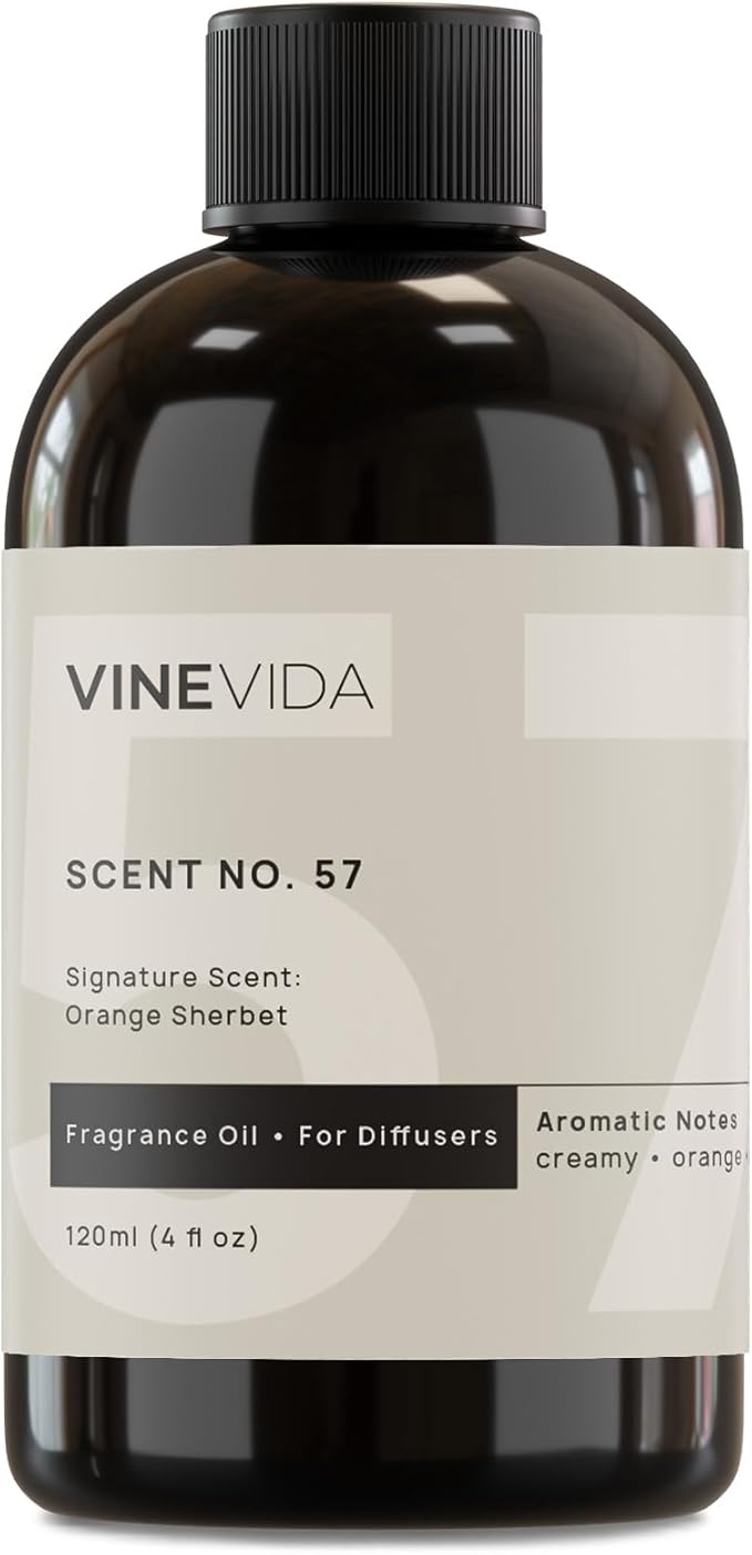 VINEVIDA [4 Fl Oz] Orange Sherbet Fragrance Oil for Cold Air Diffusers, Essential Oils for Diffuser Oil Refill & Air Freshener Room Spray