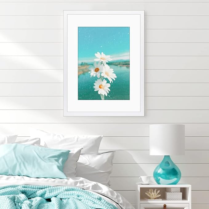 THREELOVE 20x27 Frame White, Display Picture 16x24 with mat or 20x27 Without mat, Photo Poster Picture Frame Wall Mounting Home Decor, 1-PCS