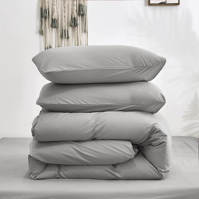 Silver Grey Comforter Sets Twin Light Gray Bedding Comforter Set Women Men Solid Pure Gray Blanket Quilts Fuzzy Breathable Light Grey Bedding Comforter Sets for Twin Bed
