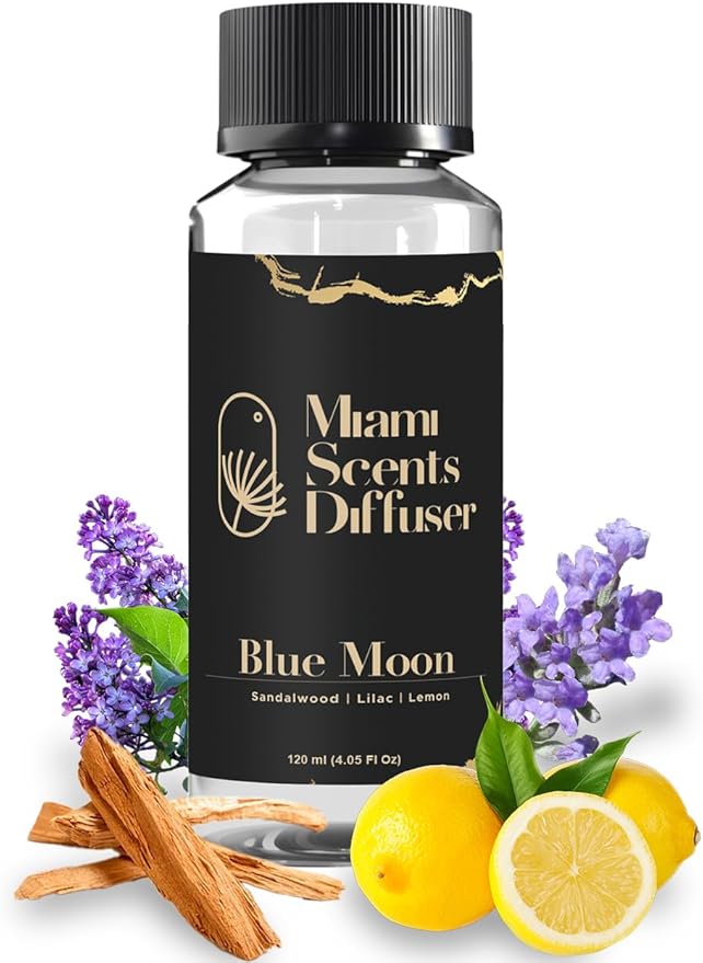 Blue Moon Scent Inspired by Shangri-La Hotel 4 Fl Oz - 120 ml Essential Oils Aroma for Home Office Diffuser Luxury Fragance Refill Aromatherapy Fresh Natural Blend of Lemon, Lilac and Sandalwood.