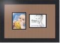ArtToFrames Collage Photo Frame Double Mat with 2 - 4x5 Openings and Satin Black Frame