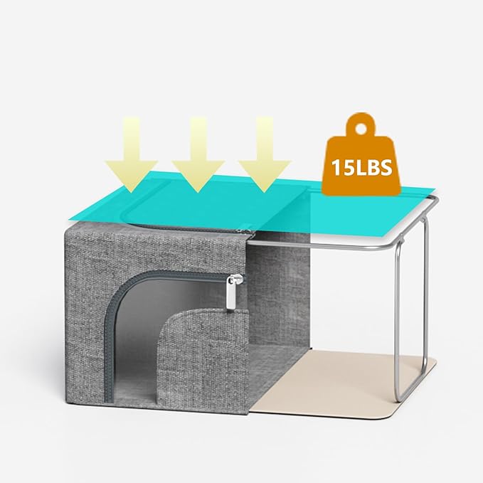 22L Stackable Clothes Storage Bins with Metal Frame, 4 Piece Stackable Clothes Organizer with Double Opening + Clear Window Design for Cabinets, Under Beds, Storage and Garage Gray