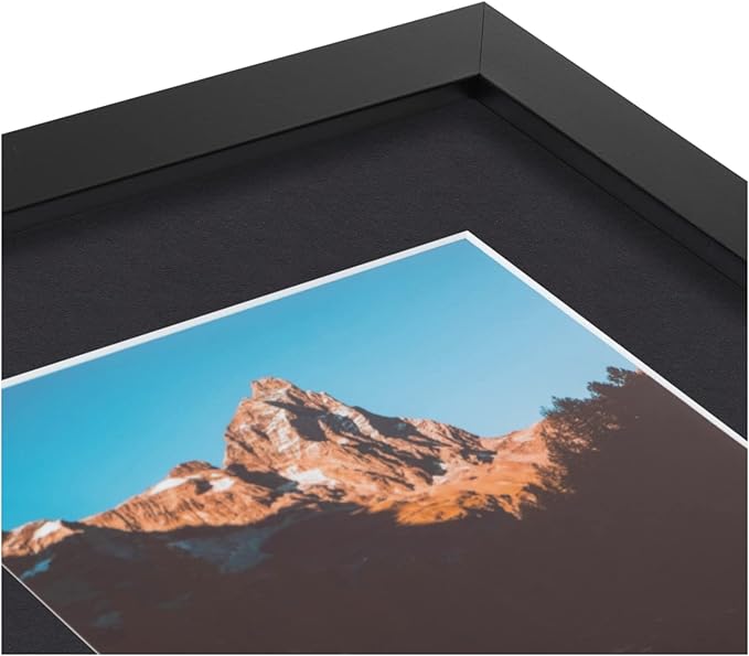 ArtToFrames Collage Photo Frame Double Mat with 2 - 5x7 Openings and Satin Black Frame