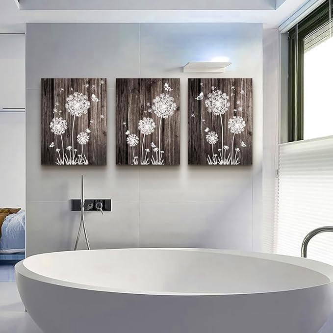 DZRWUBHS Canvas Wall Art For Living Room Large Wall Decor For Bedroom Office Wall Decorations Abstract Wood grain dandelion Wall Paintings Hang Pictures Artwork Kitchen Art Prints Room Home Decor