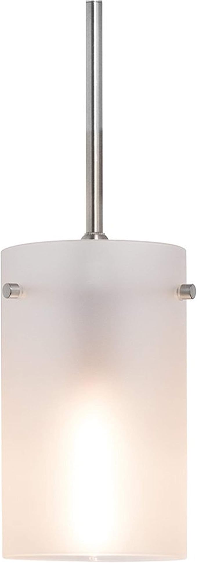 Linea di Liara Effimero Modern Brushed Nickel Pendant Light Fixtures Over Kitchen Island Sink Lighting Ceiling Hanging Farmhouse Mini Metal Industrial Pendant Lighting Medium Frosted Glass Shade