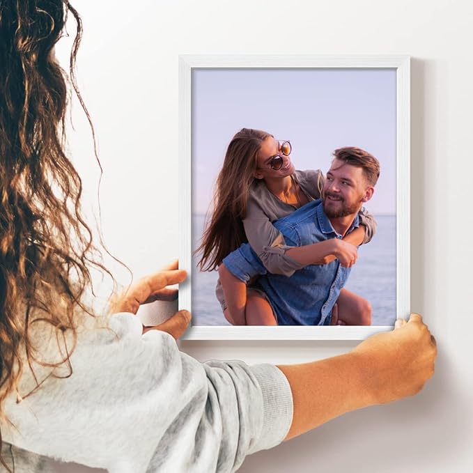 Renditions Gallery 11X14 Custom Photo Prints with Real Wood Picture Frames. Create Personalized Photos with Peel & Stick Photo Frames. Single, White Frame