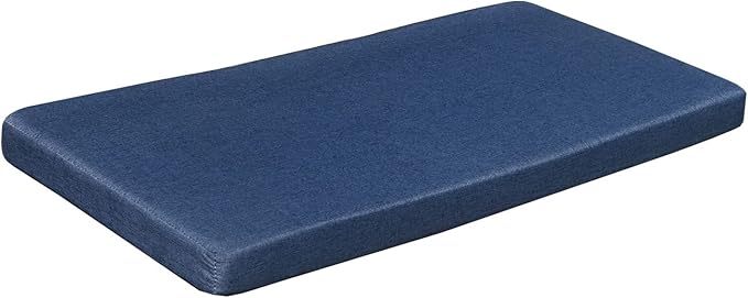 Bay Window Seat Cushions 40x18 Inch Indoor Furniture No Slip Washable Custon Size Bench Cushion with Zipper, Navy Blue