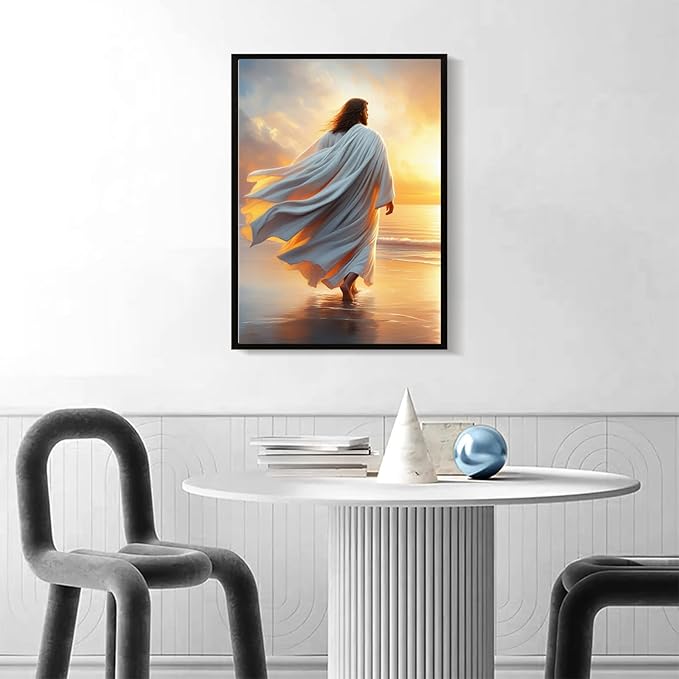 Christian Wall Art Print, Religious Scripture Biblical Decor, Faith-Based Inspirational Landscape with Cross, Digital Printed Canvas Poster for Church, Home Chapel, Prayer Room Decor