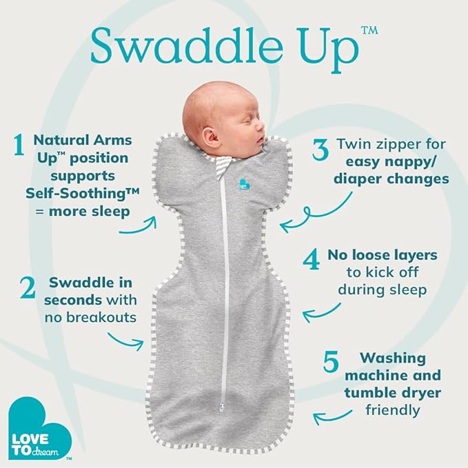 Love to Dream Swaddle UP, Baby Sleep Sack, Self-Soothing Swaddles for Newborns, Get Longer Sleep, Snug Fit Helps Calm Startle Reflex, New Born Essentials for Baby, 1.0 TOG, 13-19 lbs, Deep Olive