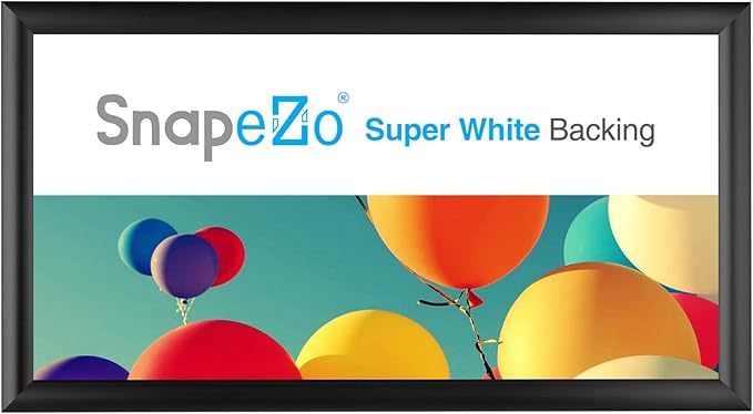 SnapeZo Poster Frame 11x22 Inches, Black 1 Inch Aluminum Profile, Front-Loading Snap Frame, Wall Mounting, Sleek Series