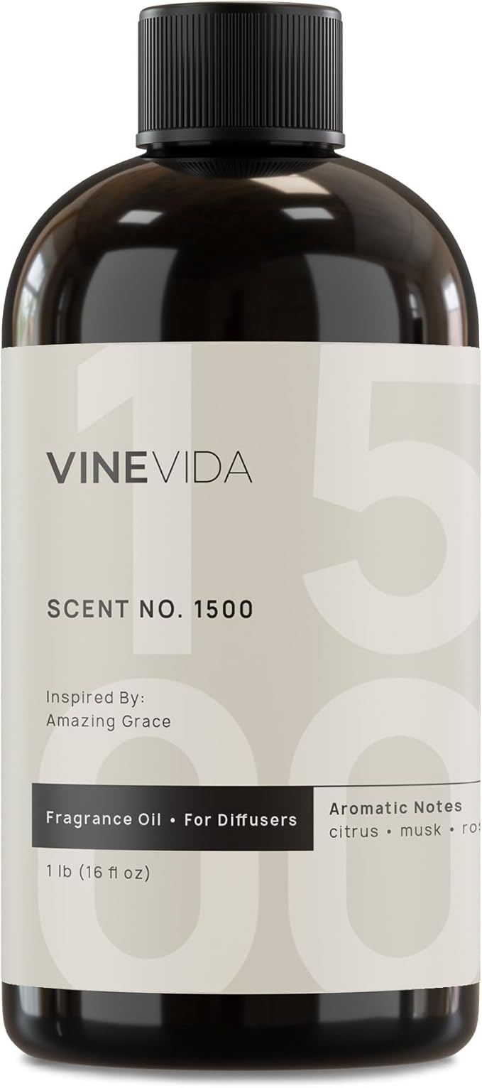 VINEVIDA [16 Fl Oz] Scent NO. 1500 Fragrance Oil for Cold Air Diffusers, Aromatic Notes of Citrus Musk Rose, Essential Oils for Diffuser Oil Refill & Air Freshener Room Spray