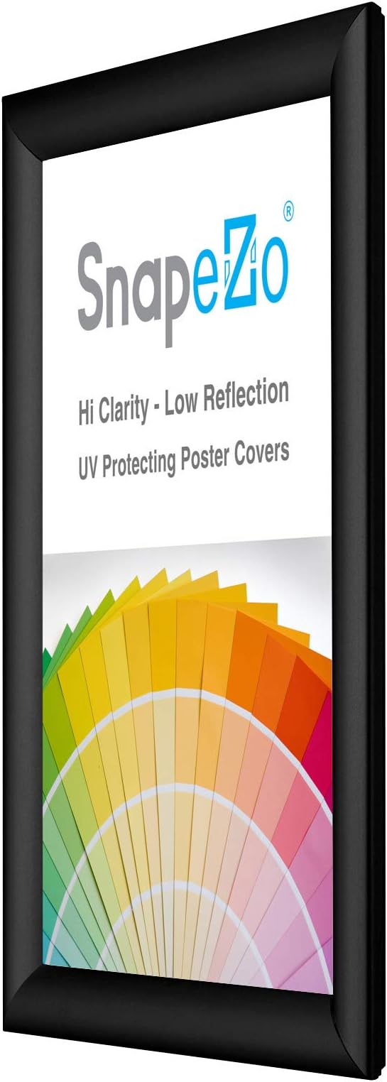 SnapeZo 8.3 x 11.7 (A4 Euro Size) Black Poster Frame, Front-Loading, Wall Mount, Aluminum 1" Profile, Sleek Series