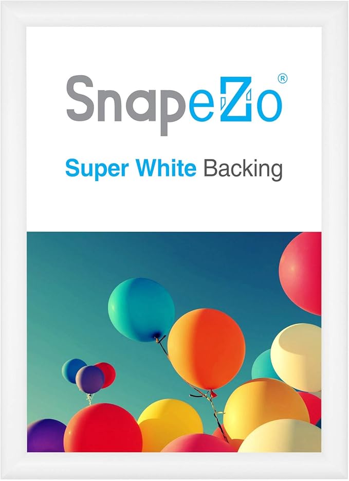 SnapeZo 11.7 x 16.5 (A3 Euro Size) White Poster Frame, Front-Loading, Wall Mount, Aluminum 1" Profile, Sleek Series