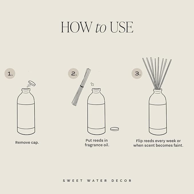 Sweet Water Decor Reed Diffusers for Home - Reed Diffuser for Bathroom with Pink Peppercorn Scent - Reed Oil Diffuser Non Toxic & Cruelty Free Jasmine Bergamot & Rose Scented - Flower Shop 3.5oz