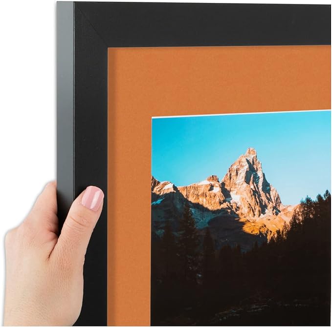 ArtToFrames Double-Multimat-106-712/89-FRBW26079 Collage Photo Frame Double Mat with 2 - 5x7 Openings and Satin Black Frame
