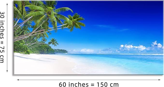 Beach Canvas Wall Art for Living Room Bedroom Home Decoration, Mordern Seascape Print Picture Painting Decor Artwork, Inner Frame (30x60)