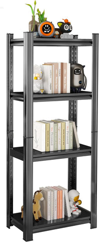 Tall Bookshelf with Open Shelves, Metal Office Book Shelf, Adjustable Organizer Bookcase, Standing Storage Organizer Shelf for Living Room (24" W*14" D*59")