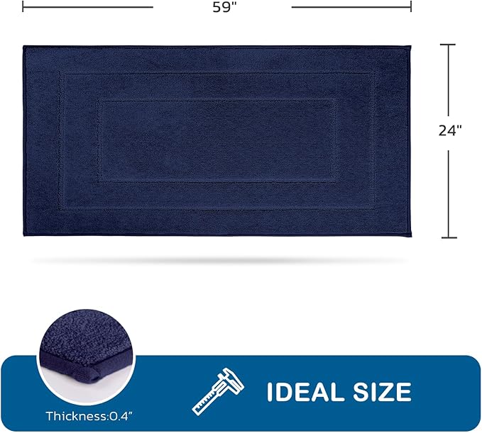 PURRUGS Machine Washable Kitchen Runner Rug 24" x 59", Non-Slip/Skid Hallway Runner Rug, Super Absorbent Soft Area Rug for Kitchen, Hallway & Laundry, Navy Blue